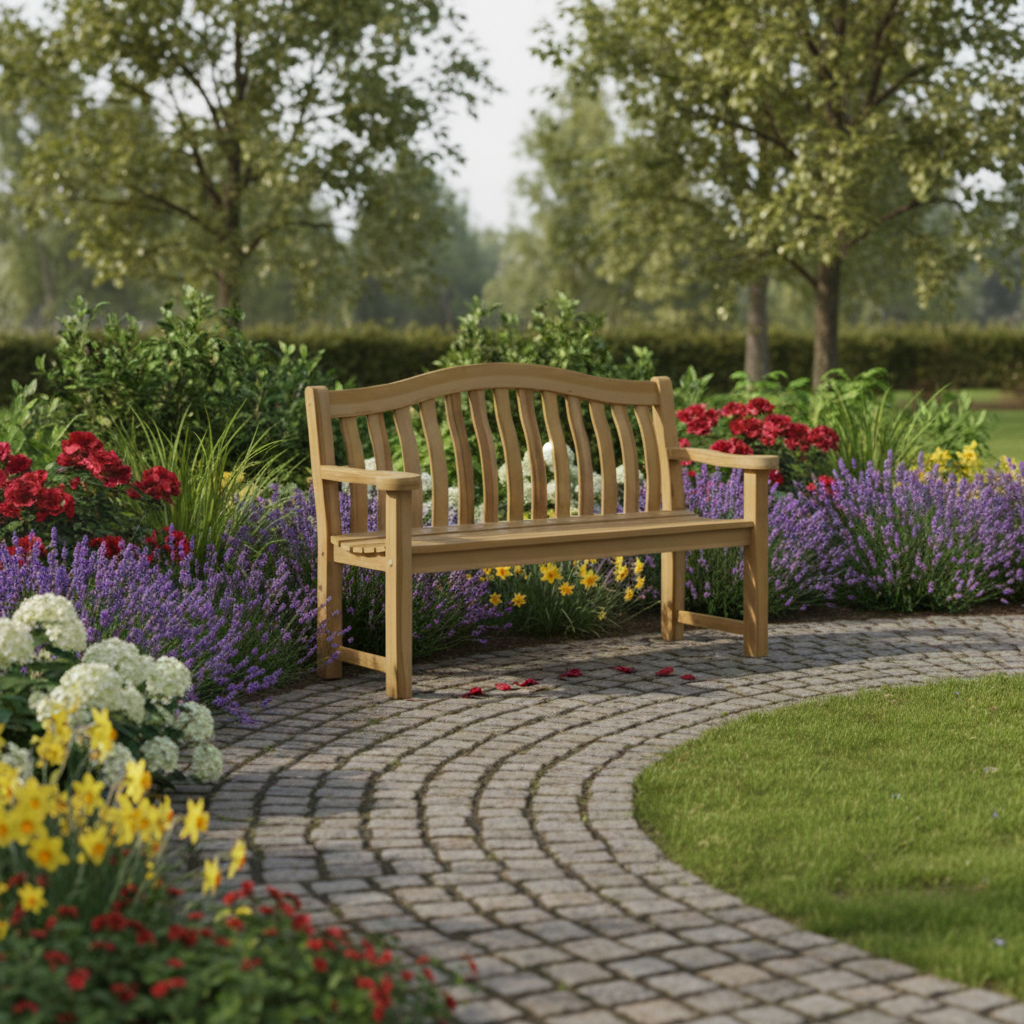 Wooden bench on a white background