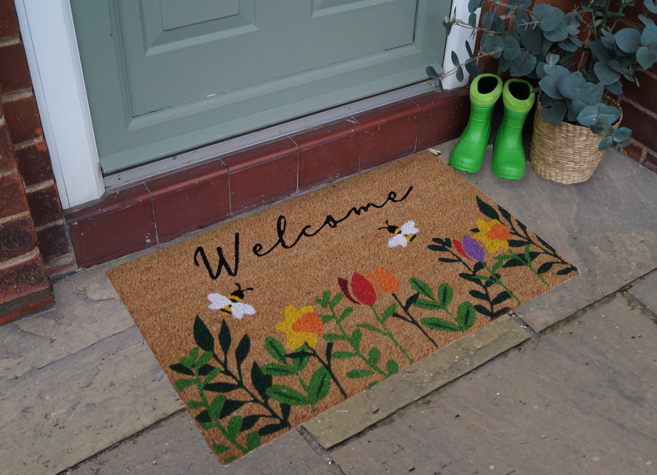 Spring Coir Mat Insert Spring Coir Mat - Floral Bee – McGaugh’s Gardening Complex