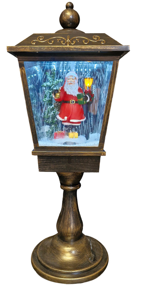 Santa Lantern with Snow and Music 